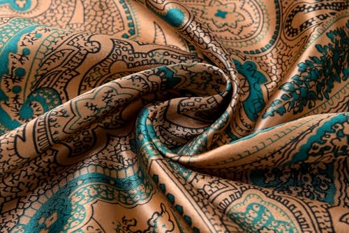 Image of 35 inch Men's Silk Cowboy Scarf - Oversized Western Bandana Neckwear, Large Square Scarf with Gift Packaging