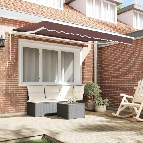 Tissu de rechange pour auvent polyester protection solaire de balcon marron - 3