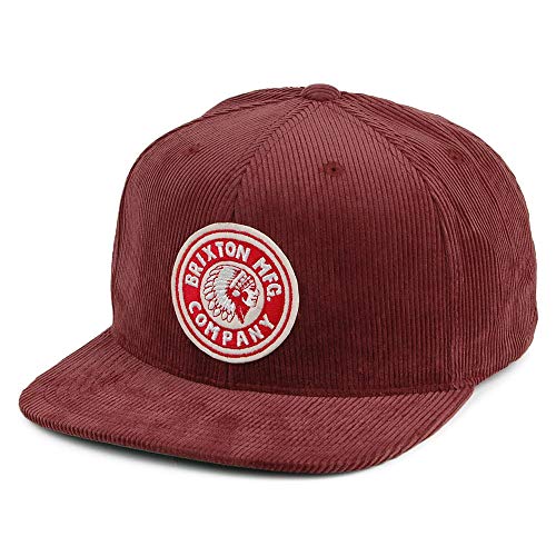 Brixton Men's Rival Medium Profile Snapback HAT, Plum, O/S