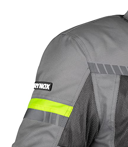 Image of RYNOX AIR GT 3 RIDING JACKET GREY HI-VIZ GREEN (S) (WITHOUT LINERS)