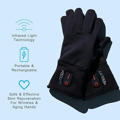 Miniatura 5 de Mesolyft Guantes hidratantes rejuvenecedores (medianos)  Calor infrarrojo para arrugas y manos envejecidas  Dispositivo de luz infrarroja