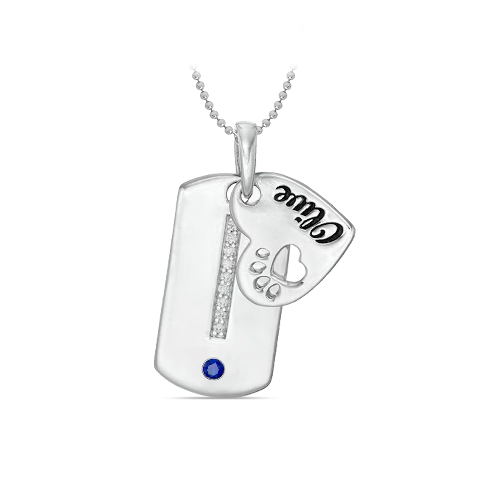 LeCalla Gifts for Fathers Day 925 Sterling Silver Personalised Necklace for Women | Customized CZ Name Heart Pendant Necklace for Men | Custom Paw Cutout Birthstone Necklace |Jewelry Gift for Birthday (B0CBMWZY3M) Amazon Price History, Amazon Price Tracker