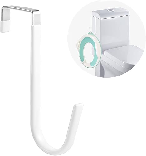 1 gancho para asiento de orinal, ganchos de puerta en forma de Z, sin taladro, multifuncionales, para colgar asiento de entrenamiento de inodoro,