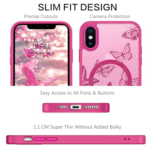 Coque iPhone Xs Max 6,5 pouces mate à motif papillon - 6