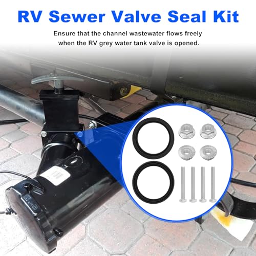 Image of T1001-9VP RV Waste Valve Seal Kit 1-1 /2 Inch Replacement Valterra Lasalle Bristol Grentec 1.5 inch Waste Valve Seals- Flexible Rubber RV Sewer Valve Seal Kit