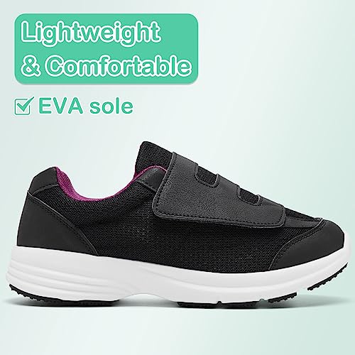 Diabetic Shoes for Women Extra Wide Width Slip-On Orthopedic Elderly Shoes with Adjustable Strap Lightweight Breathable Easy On/Off, Swollen Feet Walking Edema Sneakers4