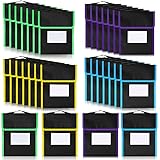 Outus Medium Book Pouches Nylon Black Book Bag with Clear Name Tag Pocket Stitched on Handle Reading Preschool Teacher Supplies for Students Classroom School Home, 9.8' x 11.8' (32 Pcs)