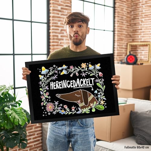 trendaffe - Hereingedackelt Fußmatte mit Hund Motiv