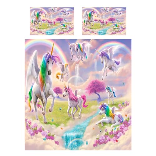 Housse de couette licorne papillon 200x200, le cadeau d'anniversaire idéal - 3