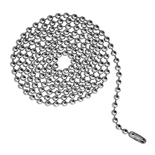 Gotetiso Kugelkette 5 Meter Lnge 2,4mm Durchmesser Stöpselketten Edelstahlkette Kugelkette Edelstahl Schloss Halskette Edelstahl Ketten mit 20 Passenden Anschlüssen für Halsketten Silber