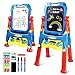 Price comparison product image AMOSTING Easel Kids Adjustable Art Easel for Toddlers with Magnetic Whiteboard & Chalkboard, Drawing Board Toys for Boys & Girls
