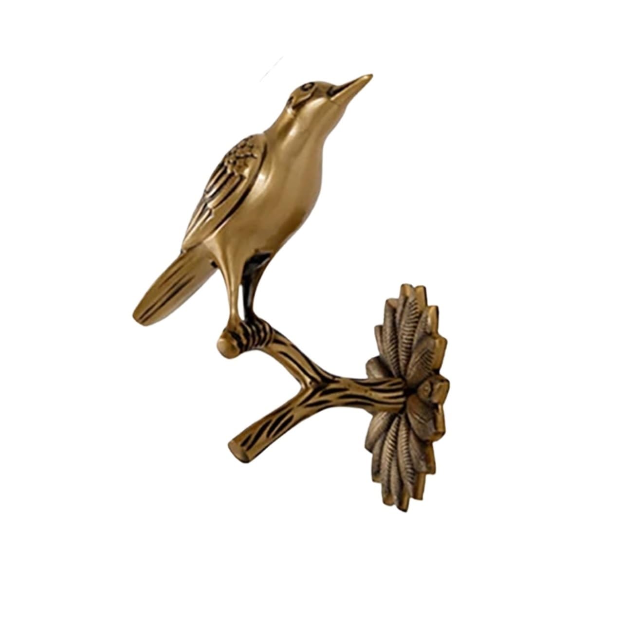 Brass Curtain Tieback Hook Holding Rose Copper Curtain Hooks Golden Brass Wall Hook Holder Coat Towel Rack Tieback Home Room Accessories(Bird-L Matt)