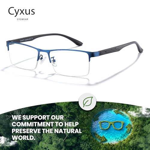 Image of Cyxus Blue Light Blocking Glasses for Men Woman Semi Rim Computer Gaming Office Study Eyeglasses with UV Protection 8001T05