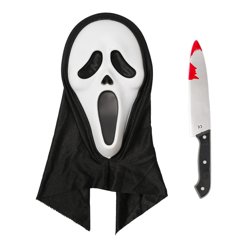 JOYFULBOX Scary Horror Ghost Mask Halloween Cosplay Costume for Kids Over 3 and Adult — image 1