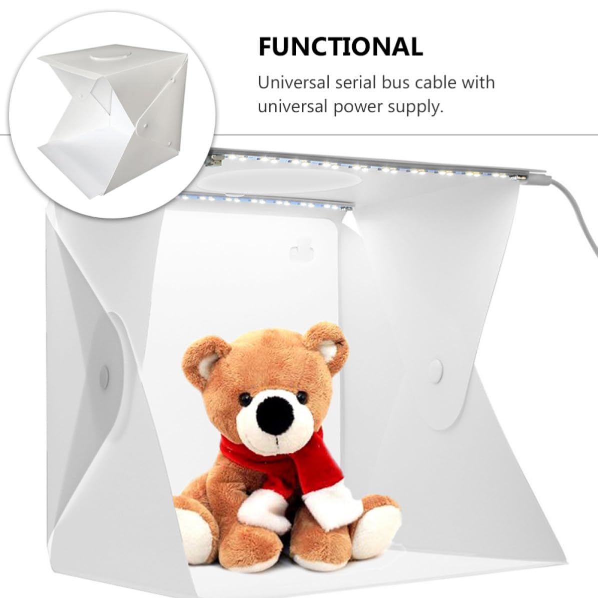 Caja de Luz LED Plegable de 40cm para Fotografía de Productos