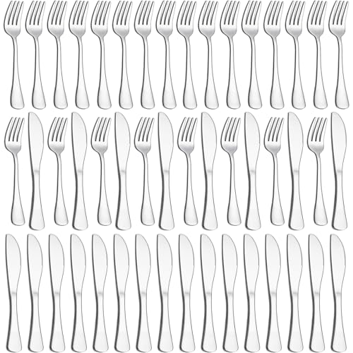Set di Coltelli e Forchette 36 Pezzi per 18 Persone - PionStar Posate in Acciaio Inossidabile - 18 Forchette e 18 Coltelli da Tavola - Lavabile in Lavastoviglie e Lucido