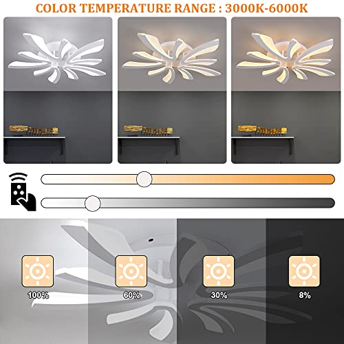 Deckrico Ceiling Light Fixture Acrylic Led Chandelier With Remote Control Surface Mounted Modern Ceiling Lamp For Living Room Bedroom Dining Room (Dimmable) #TOP3