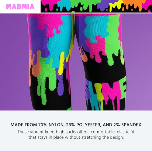Image of MADMIA Slime Socks, Cool Knee-High Socks With Messy Colourful Goodness, Being Covered In Slime Has Never Felt Better!