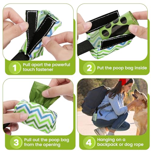 Dog-Poop-Bag-Holder-for-Leash-2-Pack-Dog-Poop-Bag-Dispenser-Sturdy-and-Guaranteed-Leakproof-Poop-Bag-Holders-for-Leashes-Dog-Waste-Bag-Holder-Unscented-2-Dispenser-and-30-Bags-By-PobbY