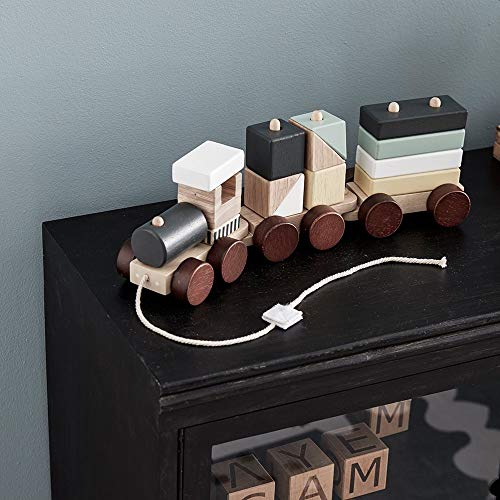 Kids Concept- Bebés y Primera infanciaJuguetes para arrastrarKids ConceptBlocktrain Natural, (1)