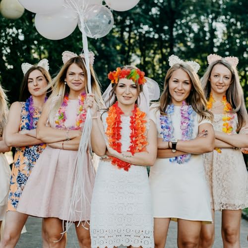 hawaiian leis decorations24pcsleis for luau party decortropical hawaiian bulk hula dance party decorcolorful flower necklace summer beach pool birthday theme party favors supplies