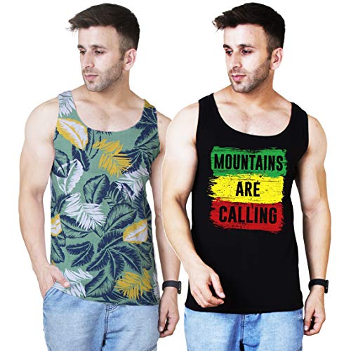 Image of Veirdo Men's Cotton Printed Regular Fit Vest