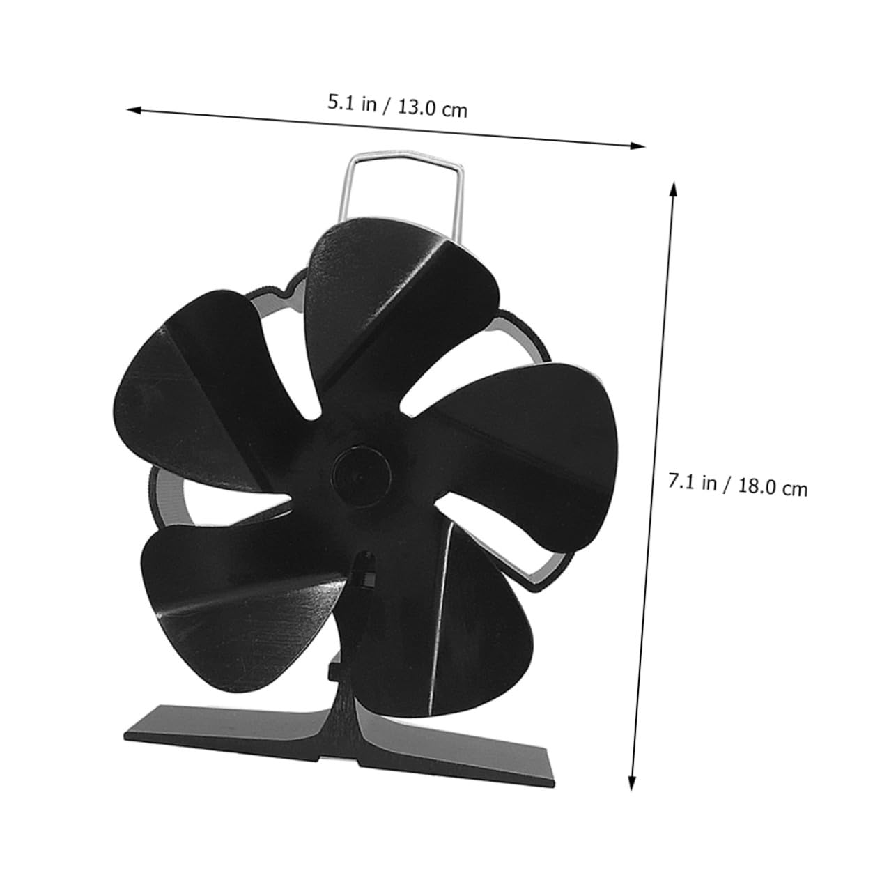 balacoo Kleiner Kaminventilator Leiser Wärmebetriebener Kaminventilator aus Aluminiumlegierung ohne Strom Portabler Schwarzer Lüfter für Effiziente Warmluftverteilung im Zuhause
