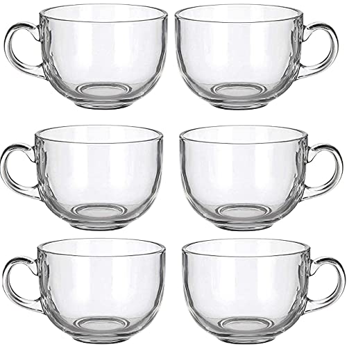 Image of ANKUL Premium Glass Coffee Mug Tea Cups Set of 6-150 ML, Transparent, Glass Cups Set for Coffee, Green Tea, Herbal Tea, Lemon Tea, Milk Cup, Hot /Cold Drinks Cups (Round, 6)