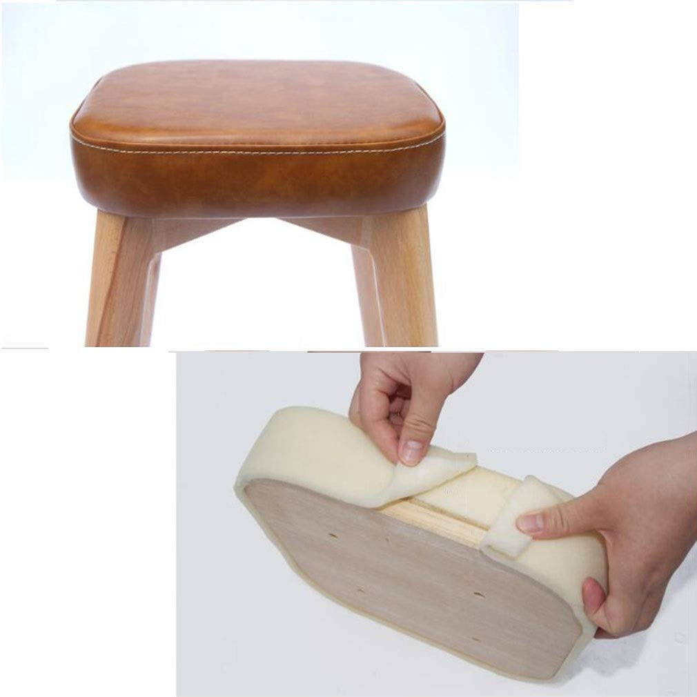 Taburete de silla de maquillaje gzz de madera con asiento acolchado de cuero