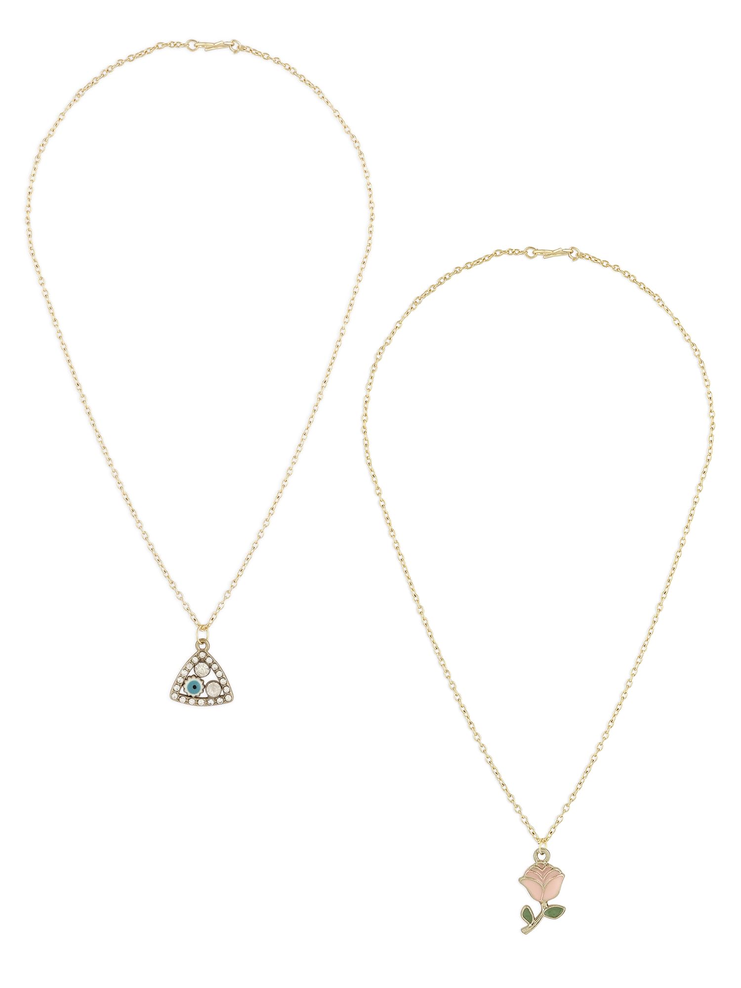 ZAVERI PEARLS Set Of 2 Multi For Women-Colour Enamelled Austrian Diamonds Evil Eye Contemporary Pendant & Chain For Women-ZPFK16829 (B0CMHSYXH2) Amazon Price History, Amazon Price Tracker