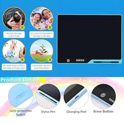 Image of Magic Slate 16-inch LCD Writing Tablet with Stylus Pen, for Drawing, Playing, Noting by Kids & Adults (Rechargeable LCD Writing Tablet) (Blue)