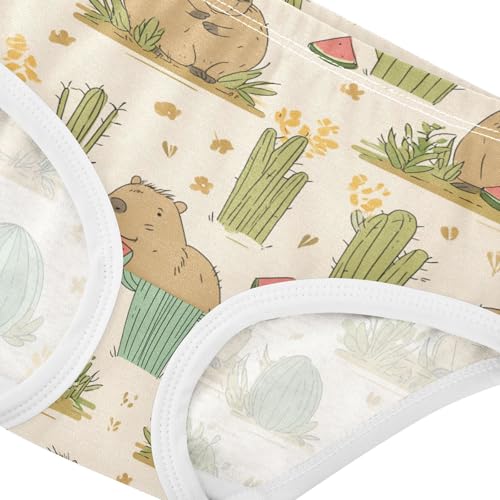 Wusikd Capybara Grass Girls' Underwear Cotton Watermelon Girls Briefs Soft Toddler Underwear 2T4