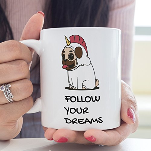 MUGFFINS Taza Unicornio (en inglés) - Follow Your Dreams - Regalo Original con Frases Divertidas para desayunos - Imagen 4