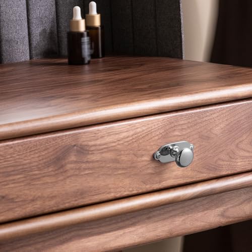 Image of Goo-Ki Chrome Plating Zinc Alloy Cabinet Large Knob with Backplate - Single Hole Center Cabinet Pull Hardware for Bedroom, Kitchen, 6 Pack（8611-G013）