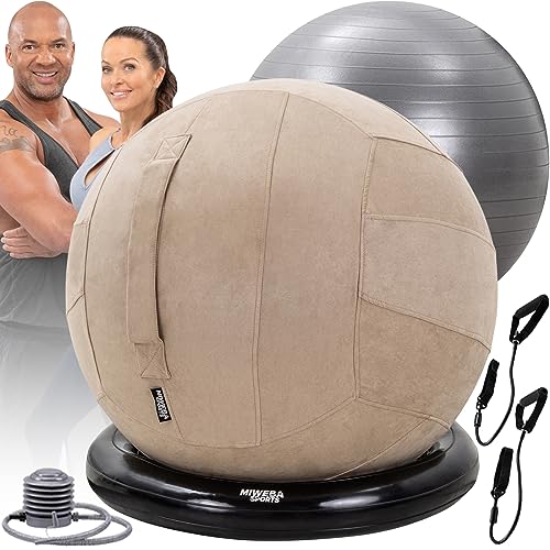 Miweba Sports Gymnastikball-Set - Traglast 500 Kg - 65 cm - Gymnastikball...