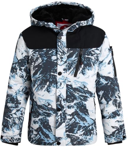 CANADA WEATHER GEAR Boys' Puffer Jacket - Insulated Winter Nylon with Faux Fur Lining - Outerwear Ski Jackets for Boys (8-20)