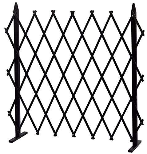 dobar® green label 29181FSCe Faltbares Rankgitter Gr. L | Rankhilfe Massivholz | Kletterhilfe für Rankgewächse | Ranknetz für Kletterpflanzen | Sichtschutz für Terrasse/Balkon | 160 x 120 cm | Schwarz