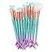 ARALOR Mermaid Makeup Brushes Set 11pcs 2018 NEW Mermaid Plastic Handle High Density Soft Nylon Bristles Eyebrow Eyeliner Eyeshadow Bottom Blush Brushes