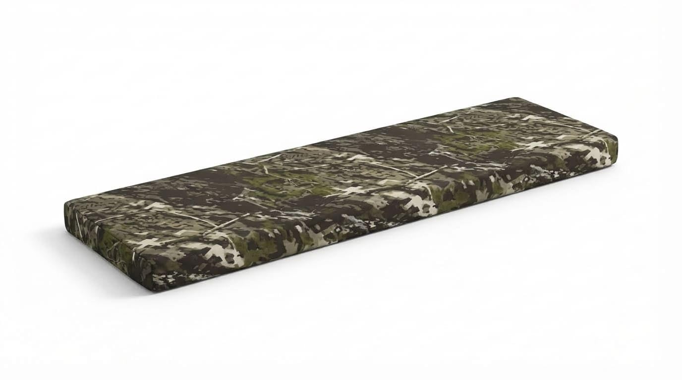 DREAMLAYER Waterproof Bench Cushion Seat Pad for Dining, Window & Garden Benches – Comfortable, Durable Seat Cushion for Indoor & Outdoor Use | UK-Made (Bird Camouflage, 140 x 40 x 5cm)