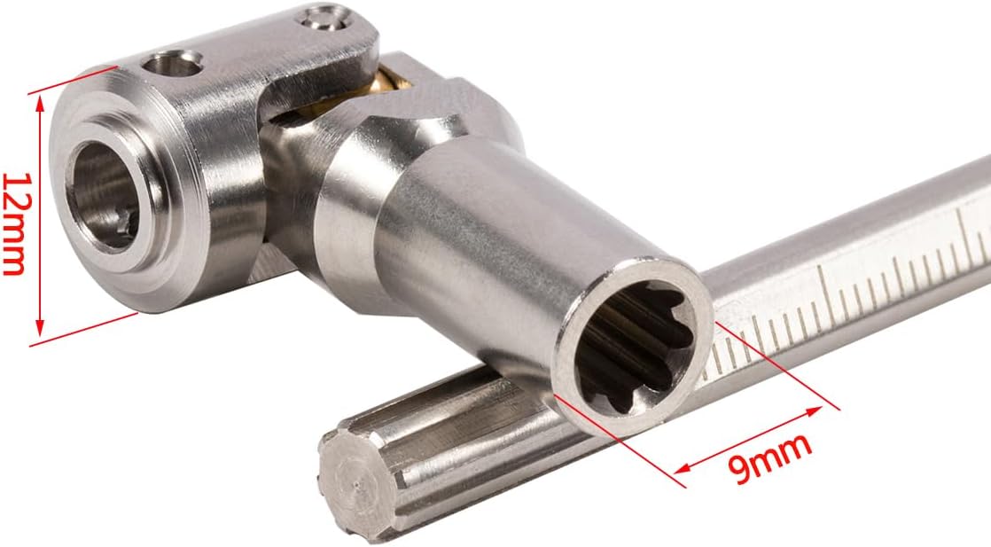1/10 RC Drive Shaft - 68-229mm Cut-to-Length Stainless Steel Driveshaft Kit for TRX4 TRX6 SCX10 Capra - 2PCS CNC Machined Universal Joint Shafts with M4 Screws (Silver)