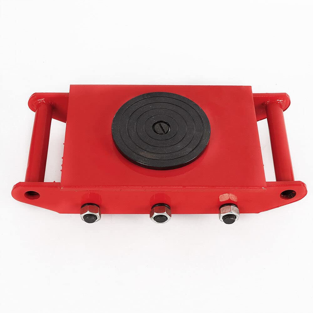 Carrello di trasporto 8T in plastica, carrello di trasporto industriale, ruote per trasporto industriale, dolly, per ambienti industriali, grandi attrezzature, rotazione a 360°, rosso