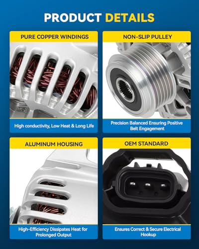 Image of PHILTOP New 11189N Alternator Compatible with Kia 2010-2013 Forte 2.4L /2.0L