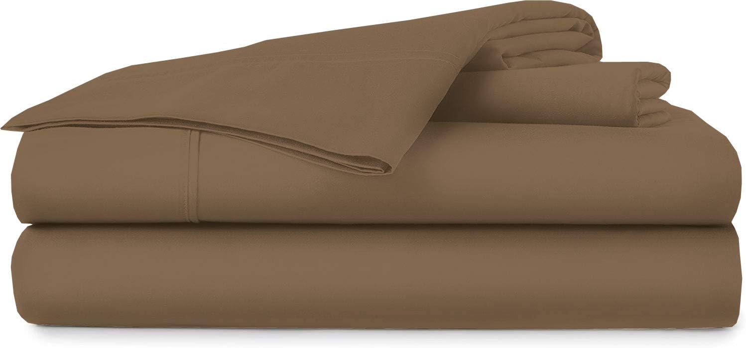 Sheet Set 600TC 4 Piece Twin Size 39x75 Deep Pocket Luxury Soft and Comfy 100% Cotton Sky Blue Solid Bed Sheets for Twin Size Mattress