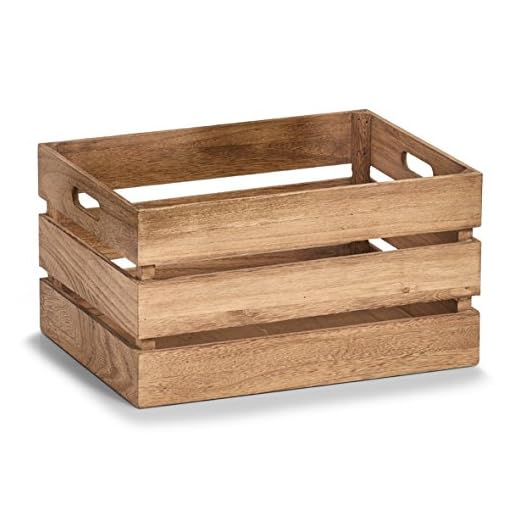Zeller Caja de Almacenamiento, Madera, Blanco Vintage, Metal, Naturaleza, 39 x 29 x 21 cm