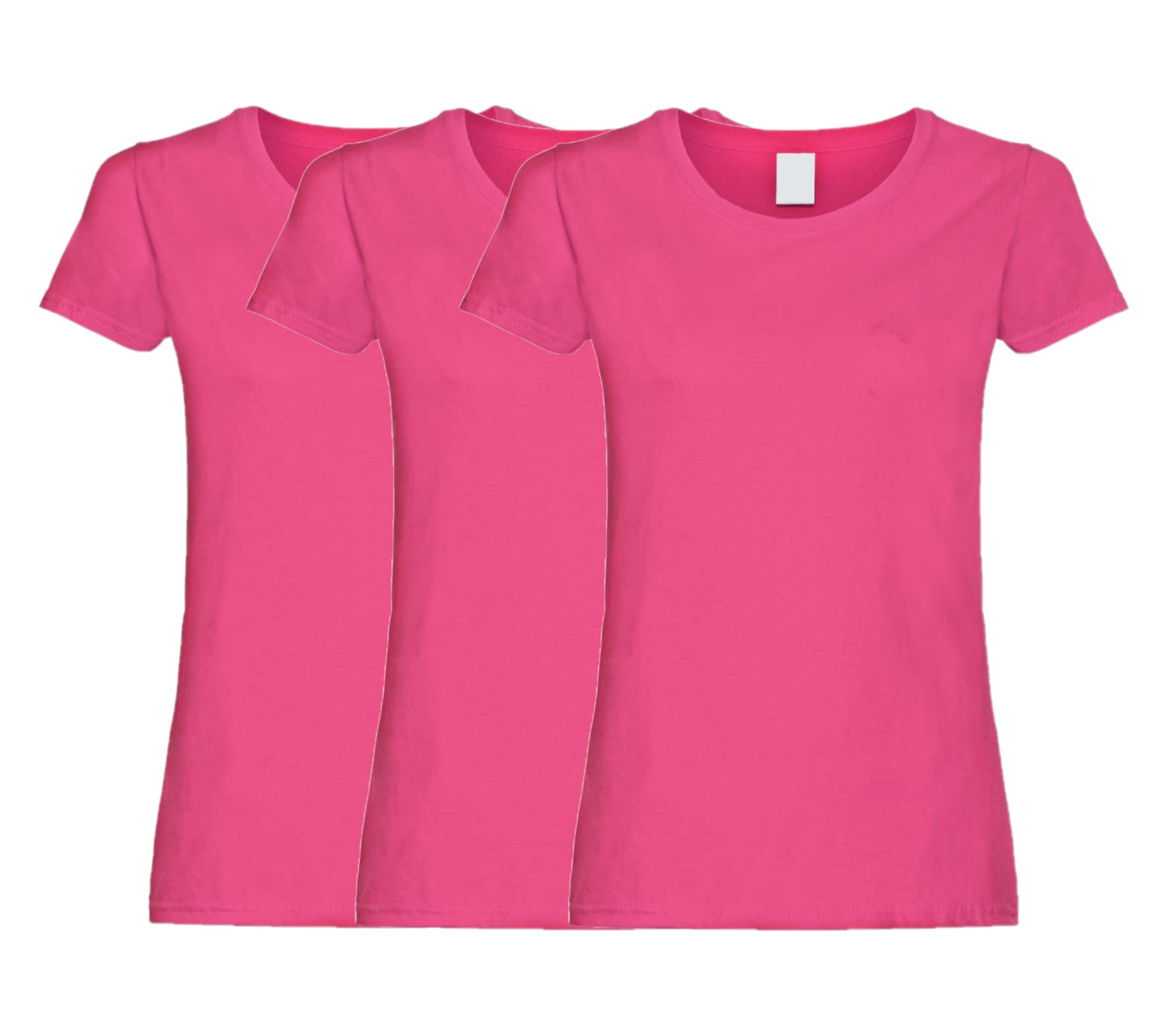 Coozo Women's Fuchsia Original Pack Of 3 Short Sleeve T-Shirts - L