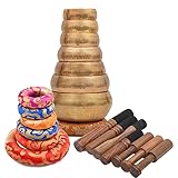 Tibetan Singing Bowl Set - Authentic Cuencos Tibetanos for Sound Healing, Meditation & Chakra Balancing - Includes Cushion, Mallet-Unique Spiritual Gifts for Women and Men (7 Chakra Hand Hammered Set)