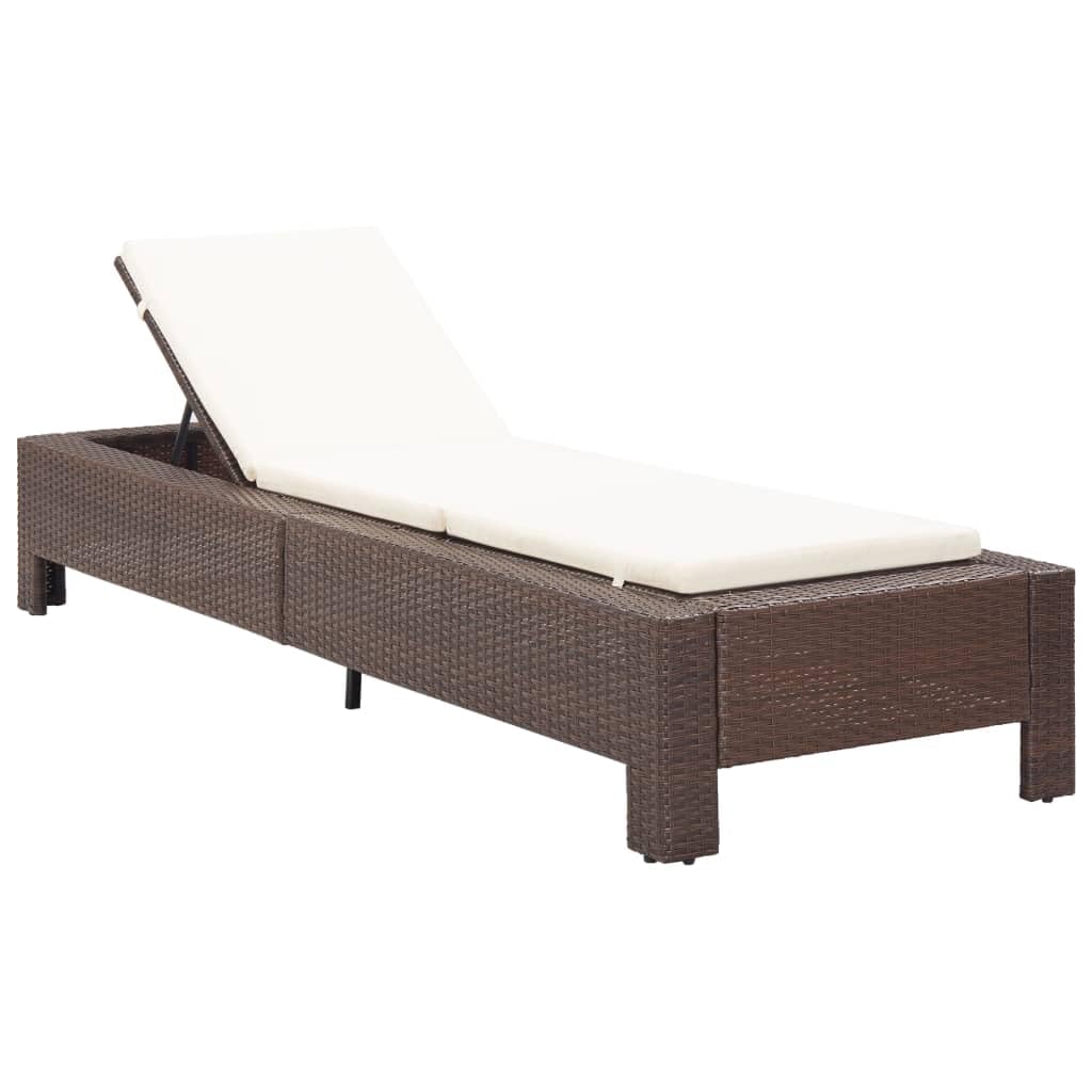 Chaise longue de jardin en polyrotin réglable pour vos moments détente au bord de la piscine