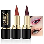 Kaely 2Pcs Red Dark Red Gel Eyeliner Pencil Set,Waterproof Color Colored Eye Liner Crayon,Cat Eye Stencil Gothic Halloween Makeup,Face Paint Eye Black Stick,delineadores de colores para ojos