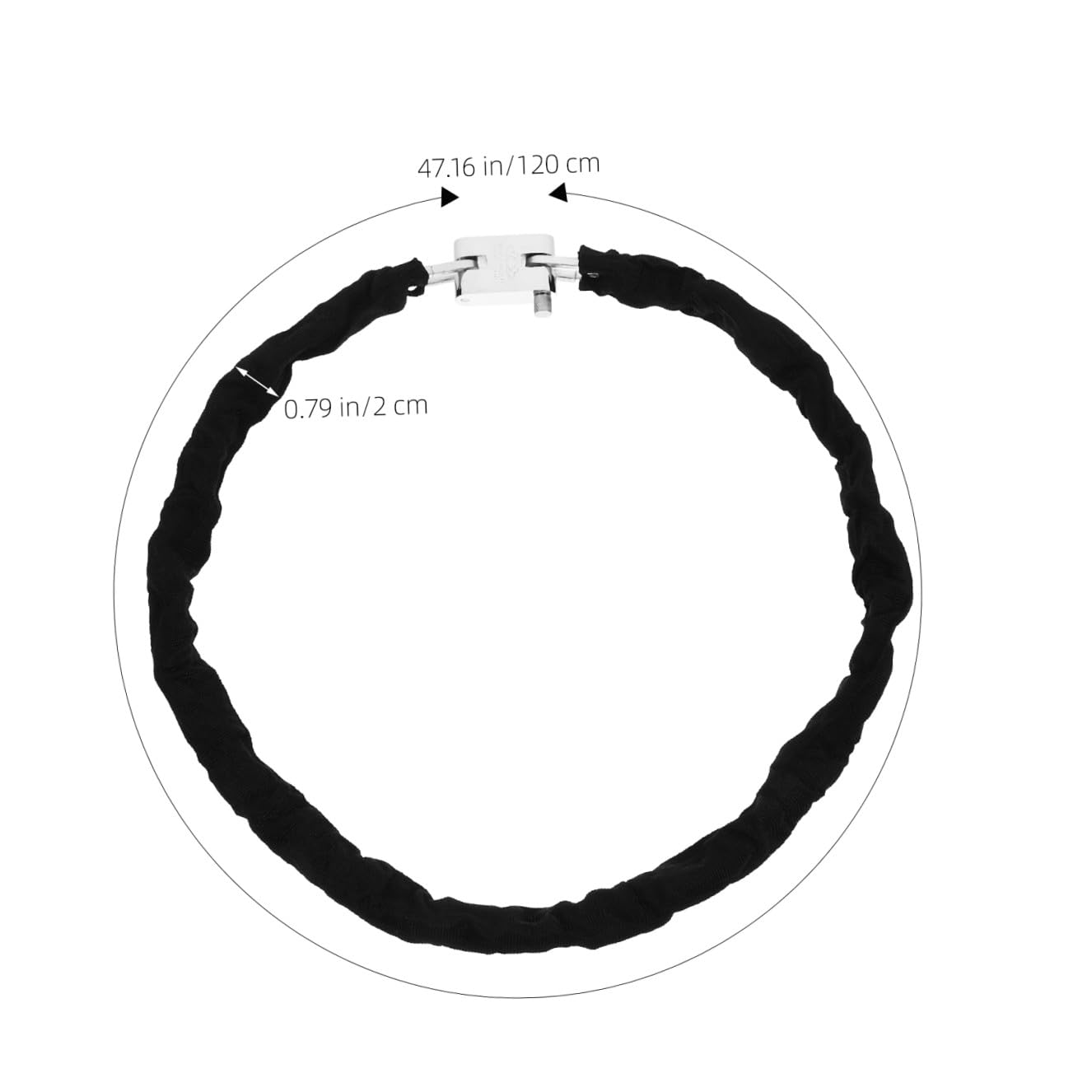 Catena Antifurto 120cm in Acciaio al Manganese Nera | Adatta a Veicoli a Due Ruote e Ruote, Uso Ciclismo Outdoor, Resistenza Anticorrosione, Chiusura Robusta