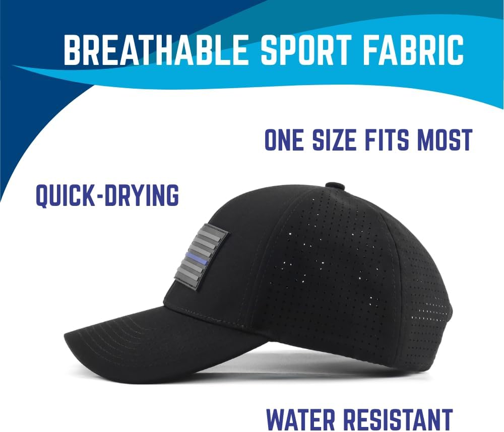 Thin Blue Line, Thin Red Line American Flag, PVC Patch, Baseball Cap - Image 2